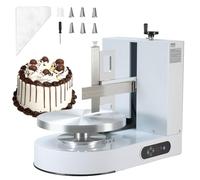 VEVOR Machine à Glacer les Gâteaux 6-14 pouces, Machine à Lisser Crème à Faible Bruit, Plateau Tournant avec Grattoir Réglable, Vitesse de Rotation de 25 à 320 tr/min, Lisseur pour Pâtisserie, Blanc