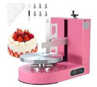 VEVOR Machine à Glacer les Gâteaux 6-14 pouces, Machine à Lisser Crème à Faible Bruit, Plateau Tournant avec Grattoir Réglable, Vitesse de Rotation de 25 à 320 tr/min, Lisseur pour Pâtisserie, Rose