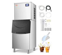 VEVOR Machine à Glaçons 181 kg/24 h, Appareil de Préparation de Glaçons avec Grand Bac de Stockage 113,4 kg, Autonettoyante Automatique, avec Écran Tactile, pour Cuisine Bar Restaurant Hôtel Maison