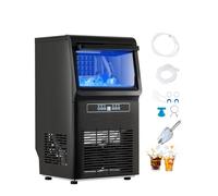 VEVOR Machine à Glaçons Autonome avec Pompe de Vidange, Capacité de Production 36,3 kg/24 h et Capacité de Stockage 5,4 kg, 36 Glaçons en 15 Minutes, Affichage Numérique LED et Fonction Autonettoyante