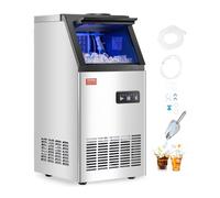 VEVOR Machine à Glaçons Autonome, Capacité de Production 36,3 kg/24 h et Capacité de Stockage de 12,7 kg, 36 Glaçons en 15 Minutes, Affichage Numérique LED et Fonction Autonettoyante, pour Bar, Bureau