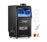 VEVOR Machine à Glaçons avec Capacité de Production de 40,8 kg/24 h et Capacité de Stockage de 5,4 kg, 36 Glaçons en 15 Minutes, Affichage Numérique LED et Fonction Autonettoyante, Bar Restaurant