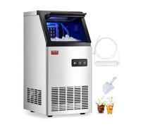 VEVOR Machine à Glaçons avec Capacité de Production de 45,4 kg/24 h et Capacité de Stockage de 12,7 kg, 36 Glaçons en 15 Minutes, Affichage Numérique LED et Fonction Autonettoyante, Bar Restaurant