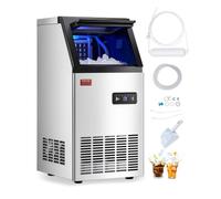 VEVOR Machine à Glaçons avec Capacité de Production de 50 kg/24 h et Capacité de Stockage de 12,7 kg, 36 Glaçons en 15 Minutes, Affichage Numérique LED et Fonction Autonettoyante, Bar Restaurant