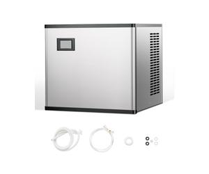 VEVOR Machine à Glaçons Capacité 136 kg/24 h, Appareil de Préparation de Glaçons avec Fonction Autonettoyage, en Acier Inoxydable, avec Panneau de Commande Intelligent, pour Cuisine Bar Bureau Maison
