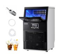 VEVOR Machine à Glaçons Commerciale 36 kg/24 h, Appareil de Préparation de Glaçons avec Capacité de Stockage de 5 kg, 32 Cubes par Cycle, avec Écran LED et Nettoyage Automatique, Restaurant Bar