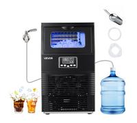 VEVOR Machine à Glaçons Commerciale 41 kg/24 h, Appareil de Préparation de Glaçons avec Capacité de Stockage de 5 kg, 32 Cubes par Cycle, avec Écran LED et Nettoyage Automatique, Restaurant Bar