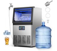 VEVOR Machine à Glaçons Commerciale 41 kg/24 h Capacité de Stockage 3-6 kg, Pour Restaurant Bar Café Bureau Maison, Appareil à Glace Cube en Acier Inoxydable, Affichage LED, Fonction Autonettoyante