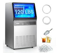 VEVOR Machine à Glaçons Commerciale 54,4 kg/24 h, Appareil de Préparation de Glaçons avec Capacité de Stockage 8,6-15 kg, 45 Cubes par Cycle, avec Écran LED et Nettoyage Automatique, Restaurant Bar