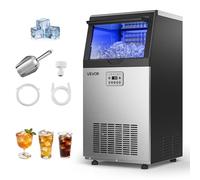 VEVOR Machine à Glaçons Commerciale, Fabrique de Glaçons Rendement Élevé 45 kg/24 h avec Stockage de 14 kg, pour Bar Café Restaurant Débit de Boissons, avec Affichage LED et Fonction Autonettoyage