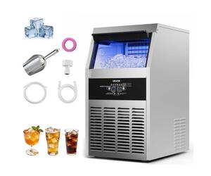 VEVOR Machine à Glaçons Commerciale, Fabrique de Glaçons Rendement Élevé 59 kg/24 h avec Stockage de 14 kg, pour Bar Café Restaurant Débit de Boissons, avec Affichage LED et Fonction Autonettoyage