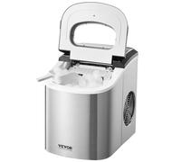 VEVOR Machine à Glaçons de Comptoir, Capacité de Production 15 kg/24 h et 9 Glaçons Prêts en 6 Minutes, Fonction Autonettoyante, avec Pelle à Glace et Panier, pour Bar, Bureau, Cuisine, Maison