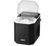 VEVOR Machine à Glaçons de Comptoir Capacité 11,8 kg/24 h, Appareil de Préparation de Glaçons en Forme de Balle Portable, Autonettoyante avec Pelle à Glace et Panier, pour Cuisine Bar Bureau, Noir