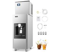VEVOR Machine à Glaçons Rendement 226,8 kg/jour, Appareil de Préparation de Glaçons avec Grand Bac de Stockage 80 kg et Distribution Automatique 9 kg/min, Autonettoyante, Écran Tactile, pour Bar, Café