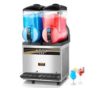 VEVOR Machine à Granité 2 x 15 L Machine de Glace Fondue 430 x 450 x 800 mm Machine à Granita Acier Inoxydable Argenté Réfrigération Efficace pour Rationaliser et Booster Service de Boissons Glacées