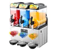 VEVOR Machine à Granité avec 3 Réservoirs de 15 L, Machine à Boissons Glacées en Acier Inoxydable, Distributeur de Boissons Frappées Granitas Margarita Smoothie, pour Maison Restaurants Cafés Bars
