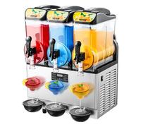 VEVOR Machine à Granité avec 3 Réservoirs de 15 L, Machine à Boissons Glacées en Acier Inoxydable, Distributeur de Boissons Frappées Granitas Margarita Smoothie, pour Maison Restaurants Cafés Bars