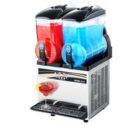 VEVOR Machine à Granité avec Réservoirs 2x15 L, Machine à Boissons Glacées en Acier Inoxydable, Distributeur de Boissons Frappées Granitas Margarita Smoothie, pour Maison Restaurants Cafés Bars