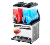VEVOR Machine à Granité avec Réservoirs 2x15 L, Machine à Boissons Glacées en Acier Inoxydable, Distributeur de Boissons Frappées Granitas Margarita Smoothie, pour Maison Restaurants Cafés Bars