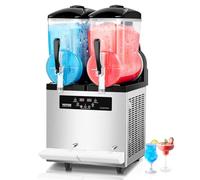 VEVOR Machine à Granité Commerciale 2x12 L Simple Réservoir, Machine à Boissons Glacées en Acier Inoxydable de 96 Tasses, Distributeur de Boissons Frappées Granitas Margarita Smoothie, Cafés Bars