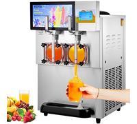 VEVOR Machine à Granités Commerciale 2x8L Machine à Granitas en Inox Alimentaire Machine à Slushie Réfrigération Rapide Panneau Intelligent Distribuer Diverses Boissons Frappées Restaurants Cafés Bars