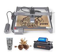 VEVOR Machine à Graver 20 W Graveur Laser Grande 64x58x27 cm Surface de Travail 40x40 cm Vitesse de Mouvement 10000 mm/Min Point Comprimé Rouleau Rotatif Découpe Bois Certains Métaux, Noir, Large