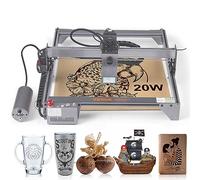 VEVOR Machine à Graver 20 W Graveur Laser Grande 64x58x27 cm Surface de Travail 40x40 cm Vitesse de Mouvement 10000 mm/Min Point Comprimé Protection Yeux Découpe Bois Certains Métaux, Noir, Large