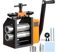 VEVOR Machine à laminer manuelle 3 en 1 Laminoir combiné 76 mm, Laminoir manuel Laminoir à bijoux Epaisseur réglable 0,1-7 mm, Machine à laminer manuelle pour l'or, l'or K, l'argent pur, l'argent 925,