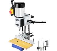 VEVOR Mortaiseuse à Bédane Carré, 370 W, Machine à Percer Bois d'Établi Électrique avec Ensemble Forets, Capacité du Burin 6-12 mm, Capacité du Mandrin 13 mm, 1400 tr/min, pour Travail Perçage du Bois