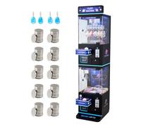 VEVOR Machine à Pince Attrape Peluche Fête Foraine Jeu Arcade Effets Lumineux Sonores Mode Griffe s'Adapte aux Peluches 40-80 mm Mode Clips Convient Objets 50 g pour Salles de Cinéma, Noir et Violet