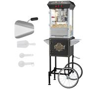 VEVOR Machine à Pop-corn avec Chariot Électrique 850 W 227 g 48 Tasses Noir