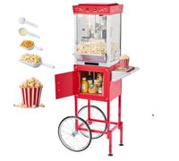 VEVOR Machine à Pop-corn avec Chariot Éclateur de Maïs 800 W Bol de 0,2 kg Rouge