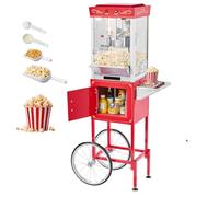 VEVOR Machine à Pop-corn avec Chariot Éclateur de Maïs 800 W Bol de 0,2 kg Rouge