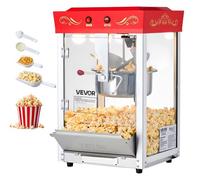 VEVOR Machine à Pop-corn de Comptoir Éclateur de Maïs 800 W Bol de 0,2 kg Rouge