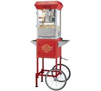 VEVOR Machine à Pop Corn avec Chariot, Appareil à Pop-corn Électrique 850 W, Grand Bol de 227 g pour 48 Tasses par Lot, avec Verre Trempé, 4 Cuillères, Style Cinéma, pour Fête Magasin Soirée, Rouge