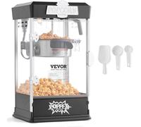 VEVOR Machine à pop-corn Machine à pop-corn 480 watts, machine à pop-corn 4 oz Bouilloire, 1,5 gallons par charge, 3 boules style cinéma incluses, Noir