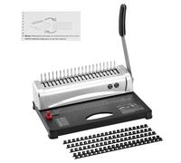 VEVOR Machine à relier, machine à relier à peigne 21 trous, 450 feuilles, machine à relier avec 100 épines de reliure à peigne de 3/8'', pour format lettre, A4, A5 21-Holes 450 Sheets