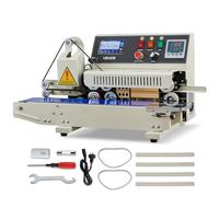 VEVOR Machine à Sceller Bande Continu, Largeur de Scellage 6-12 mm, Scelleuse Bande Horizontale avec Impression Encre, Température Vitesse Réglables, Soudeuse pour Sacs en Plastique de 0,03-0,8 mm