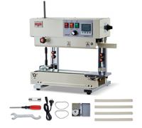 VEVOR Machine à Sceller Bande Continu, Largeur de Scellage 6-12 mm, Scelleuse Bande Verticale avec Impression à Rouleaux, Température et Vitesse Réglables, Soudeuse pour Sacs Plastique de 0,03-0,8 mm