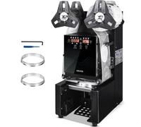 VEVOR Machine à Sceller Gobelets Automatique 500-650 Gobelets/h Scelleuse Électrique Gobelet Hauteur 90-190 mm Diam 90/95 mm, Écran LCD pour Gobelet de Thé aux Perles, Thé au Lait à Bulles, Café, Noir