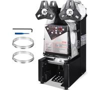 VEVOR Machine à sceller tasses entièrement automatique, 500-650 tasses/h, scelleuse électrique à thé Boba 190 mm haut 90/95 mm panneau LCD de commande numérique pour thé au lait à bulles, café, noir