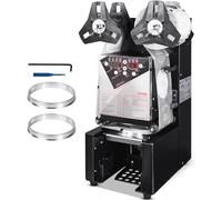 VEVOR Machine à sceller tasses entièrement automatique, 500-650 tasses/h, scelleuse électrique à thé Boba 190 mm haut 90/95 mm panneau LCD de commande numérique pour thé au lait à bulles, café, noir