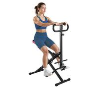 VEVOR Machine à Squats Domestique, Rameur Vertical Pliable pour Squats Profonds, Appareil d'Entraînement des Fessiers et des Jambes avec Résistance Réglable à 12 Niveaux, Fitness Domicile, Noir