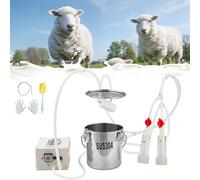 VEVOR Machine à Traire Chèvre Seau 3 L Trayeuse de Mouton en Acier Inoxydable Kit de Traite Brebis Électrique Portable, avec Batterie Rechargeable 5200 mAh, 2 Gobelets Trayeurs, à Pulsation à Vide