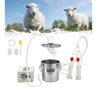 VEVOR Machine à Traire Chèvre Seau 3 L Trayeuse de Mouton en Acier Inoxydable Kit de Traite Brebis Électrique Portable, avec Batterie Rechargeable 5200 mAh, 2 Gobelets Trayeurs, à Pulsation à Vide