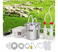 VEVOR Machine à traire pour chèvre, seau inox 304 3 L, trayeuse électrique sous vide à pulsation auto portable avec gobelets et tube en silicone de qualité alimentaire, aspiration réglable pour mouton