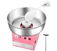 VEVOR Machine barbe à papa électrique 1000 W, bol inox 52 cm, tiroir. Rose. Rose
