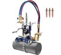 VEVOR Machine de Découpe Manuelle de Tuyaux à Gaz, Chanfreineuse de Tuyaux de Diamètre 108-609,6 mm Épaisseur 5-50,8 mm, Chaîne 2210 mm, Angle 0-45°, 3 Embouts, pour Secteurs Pétrole Gaz, Construction