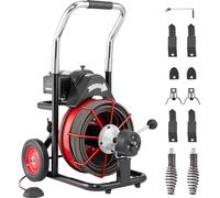 Machine de Déboucheur Canalisation-VEVOR-100FT x 1/2 Pouces-Tarière d'égout à Alimentation 550W-pour Tuyaux de 2" à 4