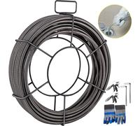VEVOR Machine de nettoyage de tuyaux 390W Appareil de nettoyage de tuyaux Spirale 15 mm x 13 mm Déboucheur électrique compact avec 8 couteaux interchangeables Outil à manchon coulissant 51-102 mm pour